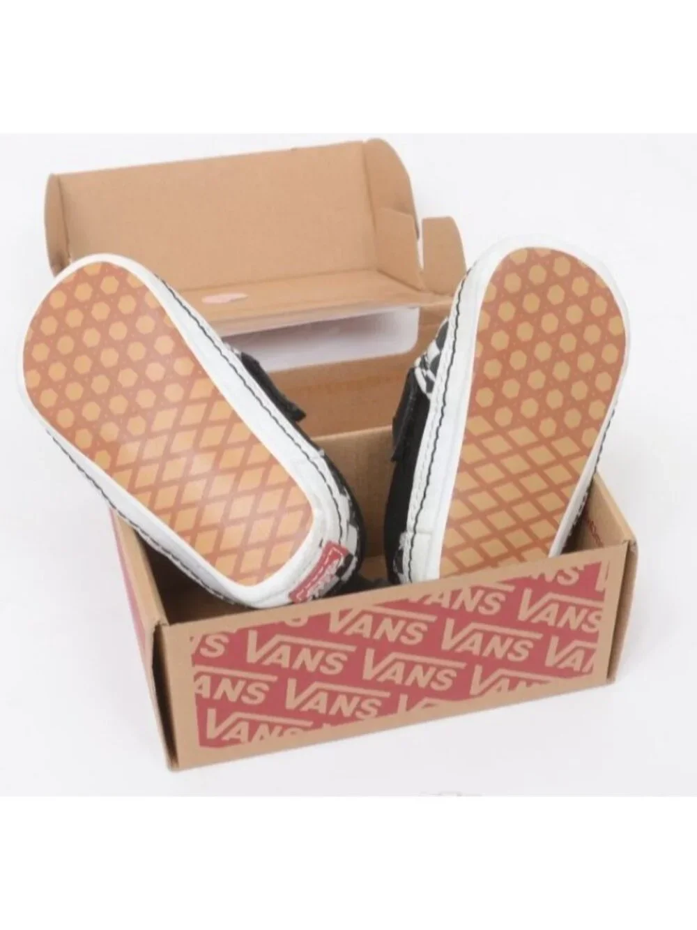 Vans INFANT Size 3 Slip-On V Crib Checkerboard Checker Black True White